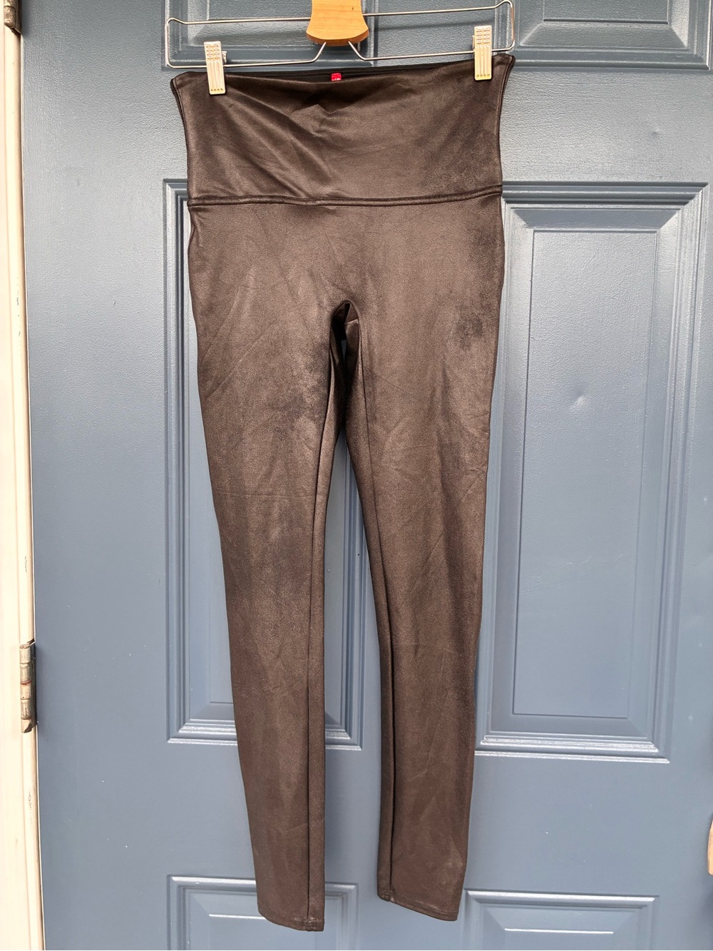 SPANX Faux-Leather High-Waist Leggings in Black